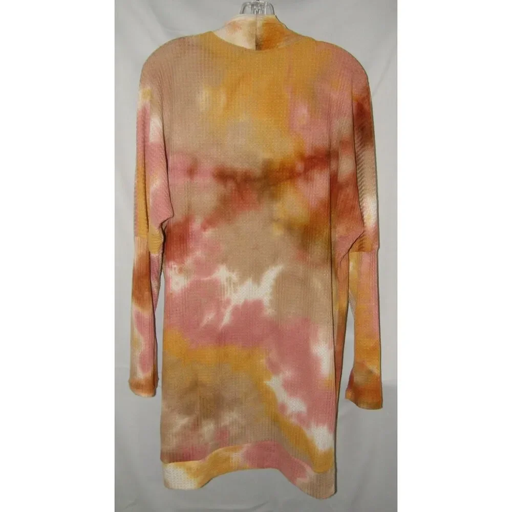 NEW Colorful Tie Dye One Size Stretchy Lightweight Open Kimono Sweater BLAKELEY